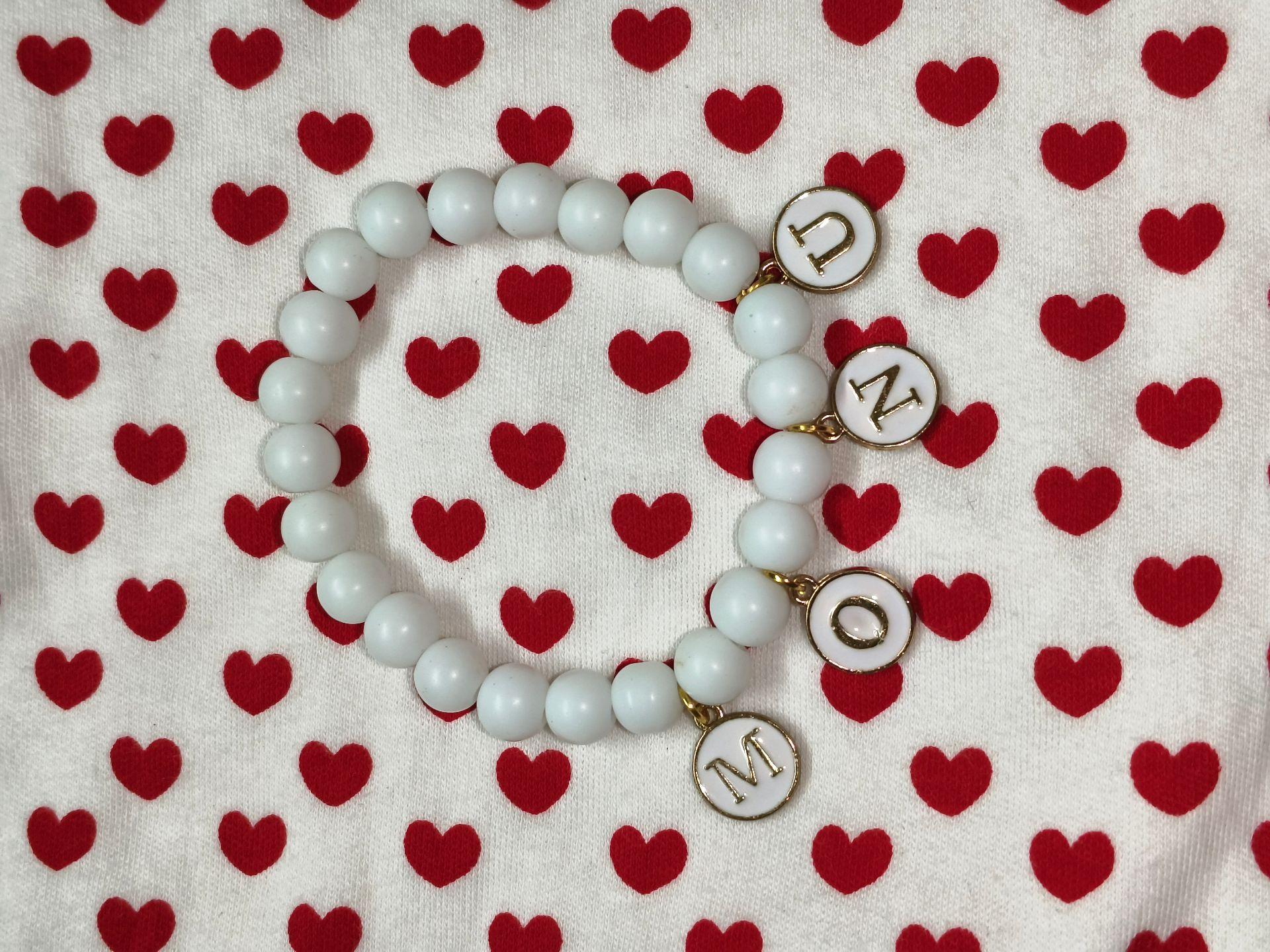 Matt white name bracelets