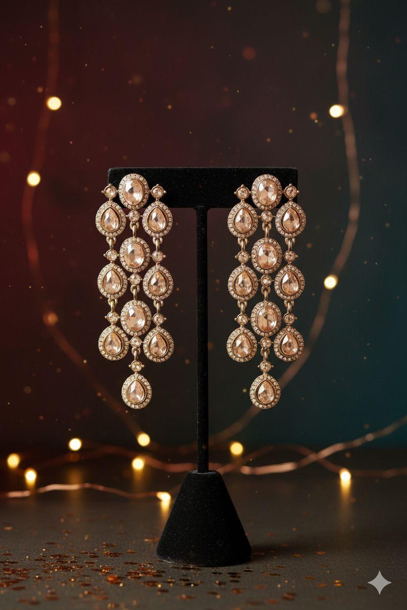 Copper stone cocktail earrings