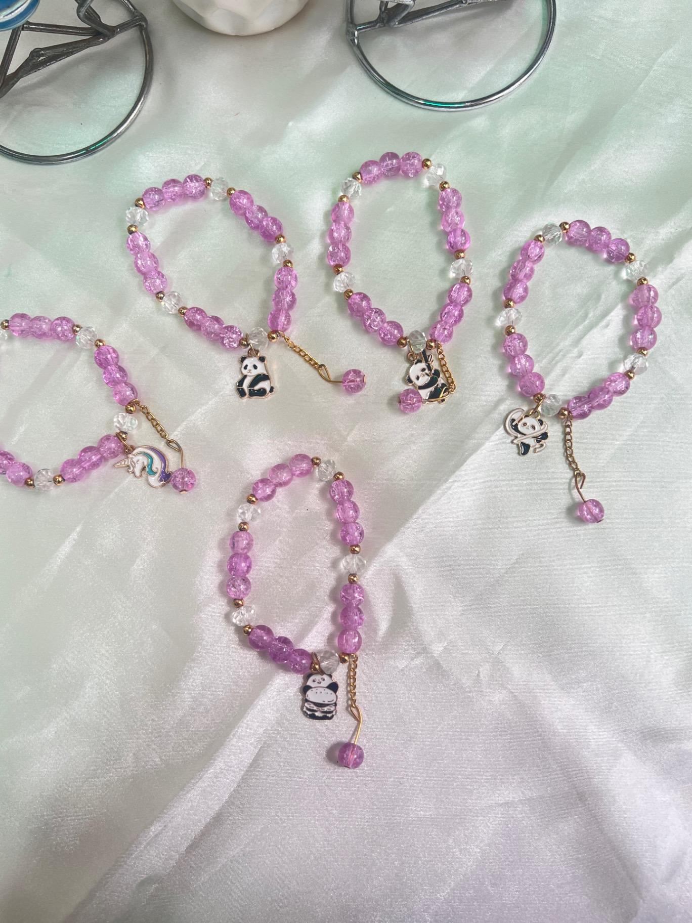 Beads earrings with panda charm