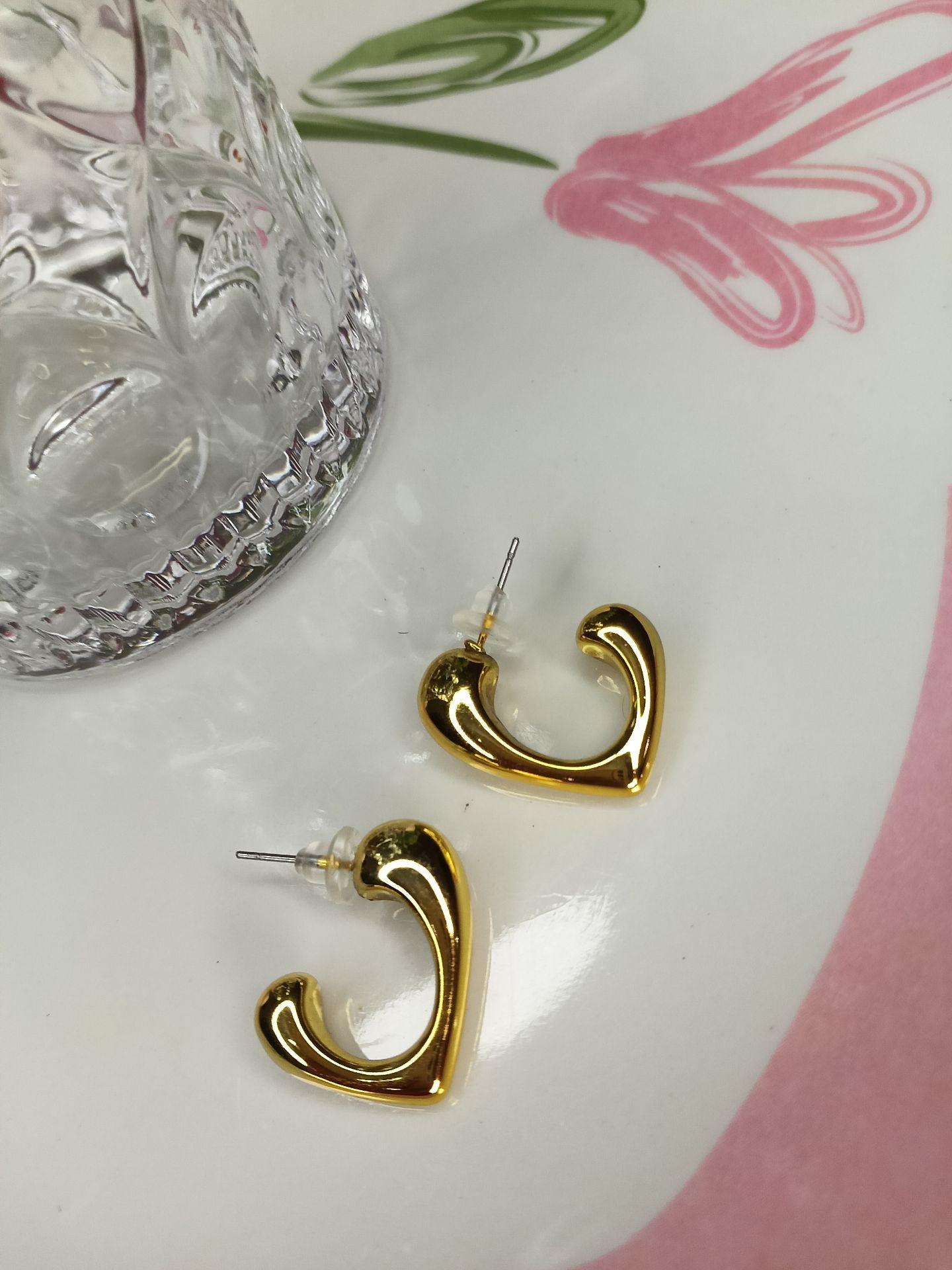 Golden heart earrings