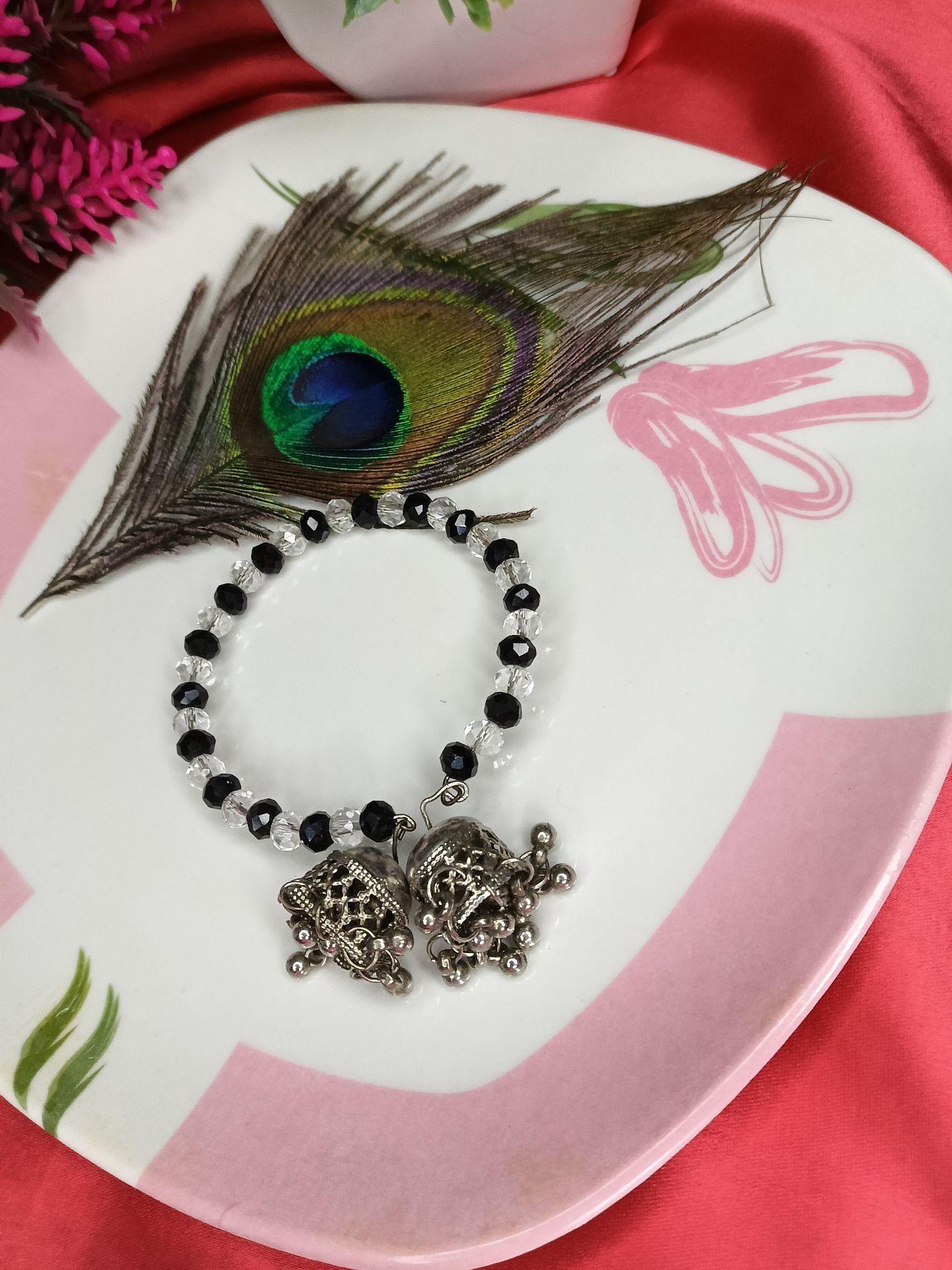 Crystal oxidised bracelet