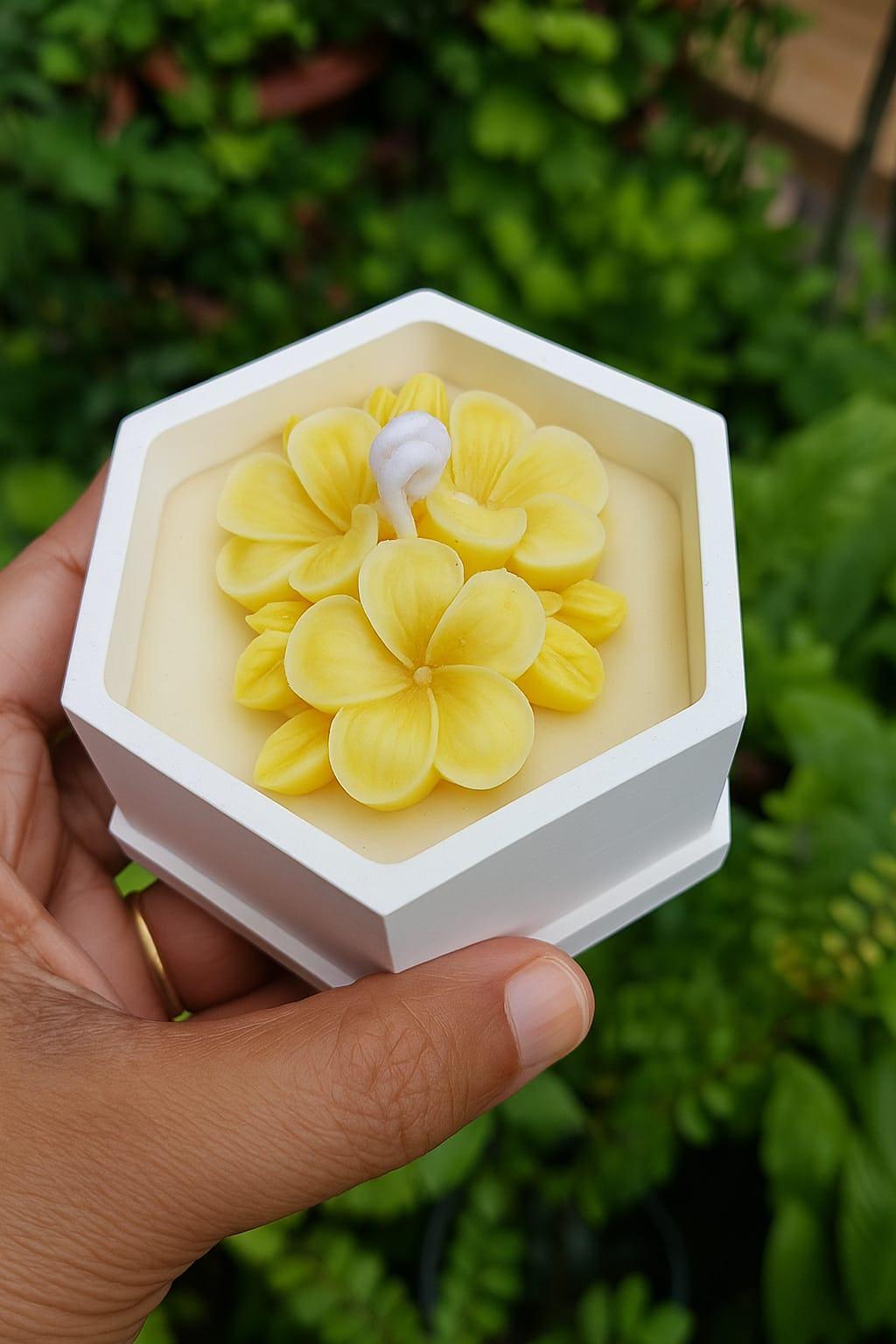 Handcrafted Floral Candle