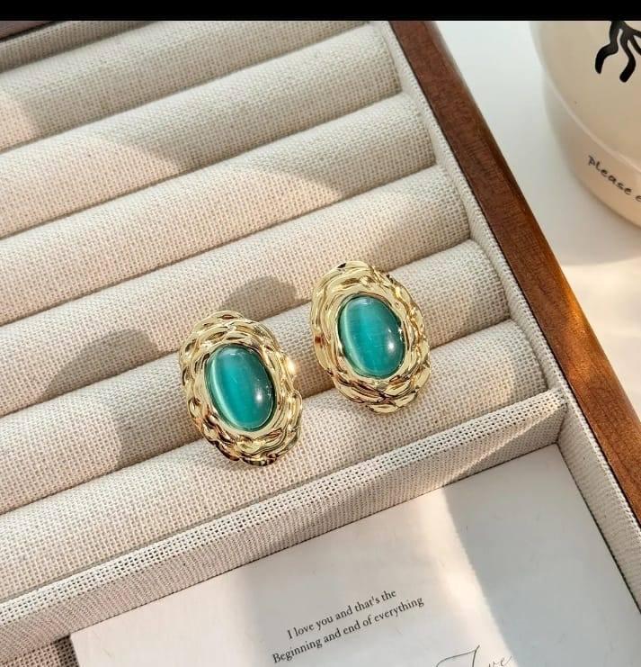 Teal Serenity Gem Earrings